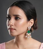 Green gold polished brass earrings