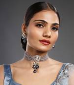 Grey gold polish brass necklace set