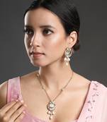 Mint gold polish brass necklace set