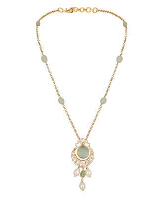 Mint gold polish brass necklace set 4