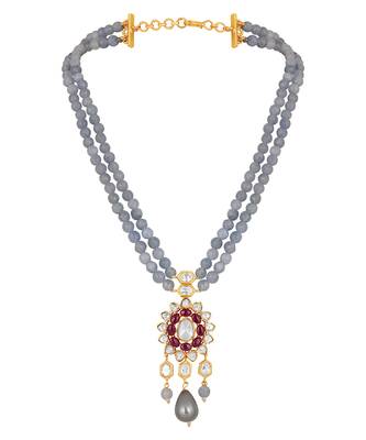 Multicolor gold polish brass necklace set 4