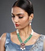 Multicolor gold polish brass necklace set