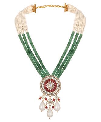 Multicolor gold polish brass necklace set 4