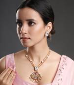 Multicolor gold polish brass necklace set