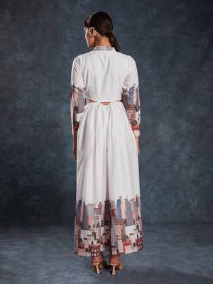 White cityscape printed maxi dress 3