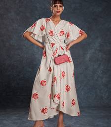 White and red floral maxi dress