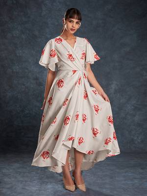 White and red floral maxi dress 4