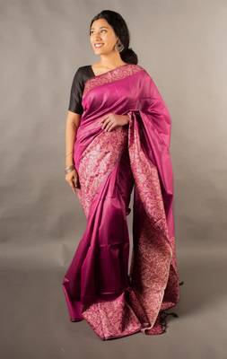 Banglori Raw Silk Saree With Rich Pallu And Contrast Blouse Piece 1