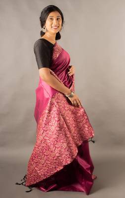 Banglori Raw Silk Saree With Rich Pallu And Contrast Blouse Piece 5