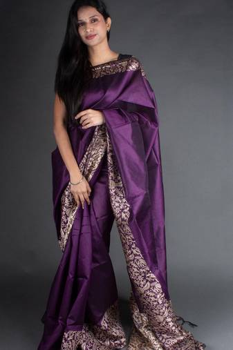Banglori Raw Silk Saree With Rich Pallu And Bontrast Blouse Piece