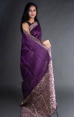 Banglori Raw Silk Saree With Rich Pallu And Bontrast Blouse Piece 5
