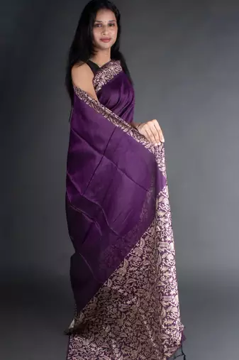 Banglori Raw Silk Saree With Rich Pallu And Bontrast Blouse Piece