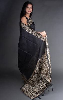 Banglori Raw Silk Saree With Rich Pallu And Contrast Blouse Piece 5