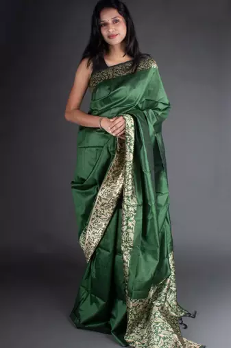 Banglori Raw Silk Saree With Rich Pallu And Bontrast Blouse Piece