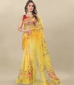 Yellow Teejh Organza Saree for Women