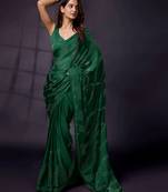 Green Silk Saree Swarovski Work Silk Bollywood Saree