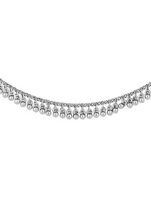I jewels navratri ethnic silver oxidised ghungroo hair chain/earchain accessories for women (e3242ox) 3