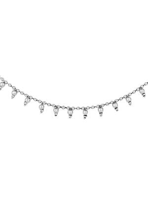 I jewels navratri ethnic silver oxidised teardrop hair chain/earchain accessories for women (e3246ox) 3