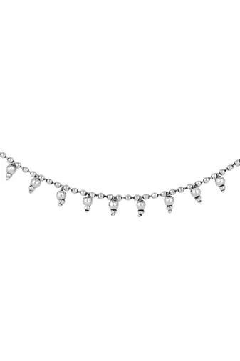 I jewels navratri ethnic silver oxidised teardrop hair chain/earchain accessories for women (e3246ox)