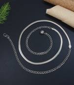 I jewels navratri ethnic silver oxidised adjustable boho waist chain/belly chain/kamarband for women 