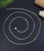 navratri ethnic silver oxidised adjustable boho waist chain/belly chain/kamarband for women 