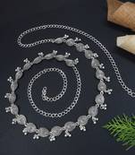 navratri ethnic silver oxidised traditional adjustable boho waist chain/belly chain/kamarband for women 