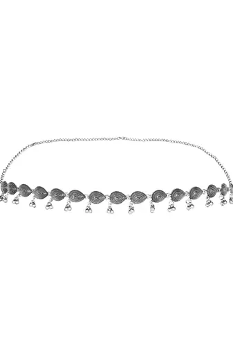 navratri ethnic silver oxidised traditional adjustable boho waist chain/belly chain/kamarband for women 