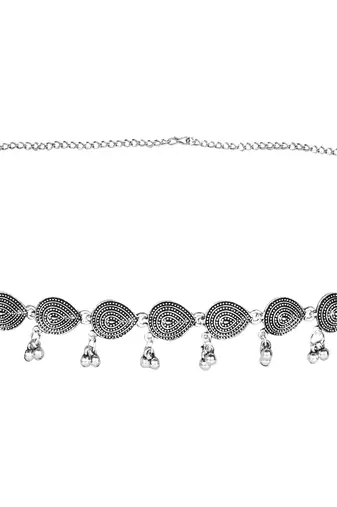 navratri ethnic silver oxidised traditional adjustable boho waist chain/belly chain/kamarband for women 