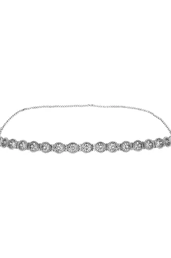 navratri ethnic silver oxidised adjustable boho floral design waist chain/belly chain