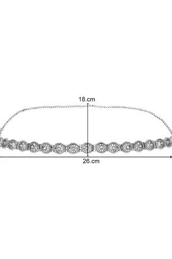 navratri ethnic silver oxidised adjustable boho floral design waist chain/belly chain