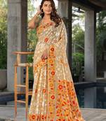 Ruhani Blushing Beige Cotton Jamdani Saree