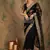 Black color net saree for women