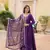 Purple chinon fabric wedding ceremonial wear graceful zari embroidery work girlie gown with dupatta