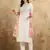 White chanderi trendy partywear fashion style festive salwar kameez with embroidery work and printed