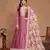 Pink art silk graceful anarkali dress with beautiful print and elegant embroidery work