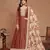 Brown art silk graceful anarkali dress with beautiful print and elegant embroidery work