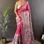 Pink tussar silk blend Woven Border Saree With Digital Madhubani Printed Graceful Festive Saree