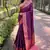 Voilet Silk Woven Kashmiri Ethnic And Graceful Partywear Traditional Ceremonial Saree