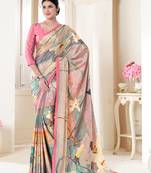 Multi Crepe Soft Silk Designer Digital Printed Graceful Festive Wear Sober Classy Looks Saree