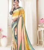 Multi Crepe Soft Silk Designer Digital Printed Graceful Festive Wear Sober Classy Looks Saree