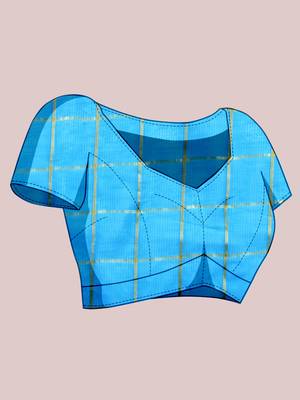 Blue Traditional Kota Doriya c Weaving zari Festive Rajasthani Festive Saree 4