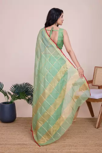 Pista Traditional Kota Doriya c Weaving zari Festive Rajasthani Festive Saree
