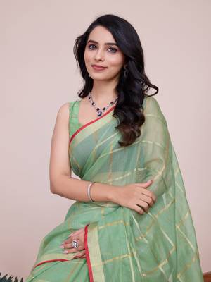 Pista Traditional Kota Doriya c Weaving zari Festive Rajasthani Festive Saree 3