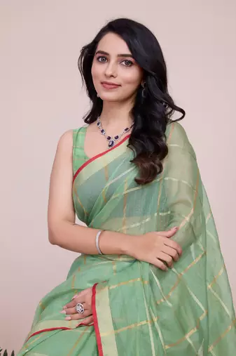 Pista Traditional Kota Doriya c Weaving zari Festive Rajasthani Festive Saree