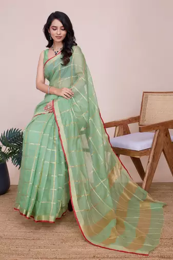 Pista Traditional Kota Doriya c Weaving zari Festive Rajasthani Festive Saree