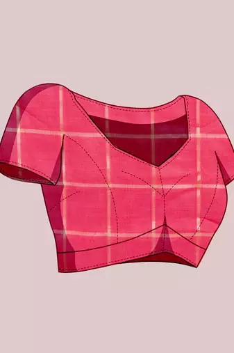 Pink Traditional Kota Doriya c Weaving zari Festive Rajasthani Festive Saree