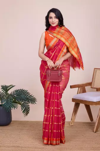 Pink Kota Doriya c Weaving zari Traditioanlly Rich Trendy Festive Indian Saree