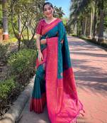 Rama Soft Silk Woven Jari Designer Rich Looks Ethnic Partywear Saree