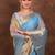 Light blue  jaccaurd tissue silk banarasi saree with blouse