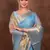 Light blue Jaccard tissue silk Blend banarasi saree with blouse
